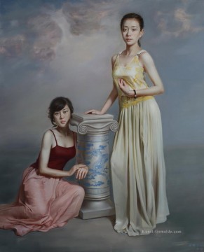 Blau und Weiß 3 Chinesisches Mädchen Ölgemälde